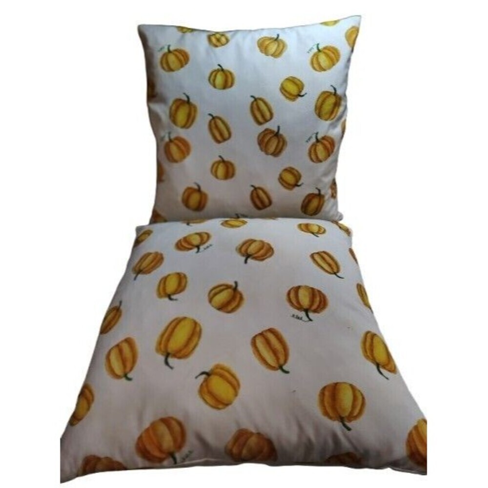 Rae Dunn Autumn Pumpkin Accent Pillows Feather Down Insert Removable Covers